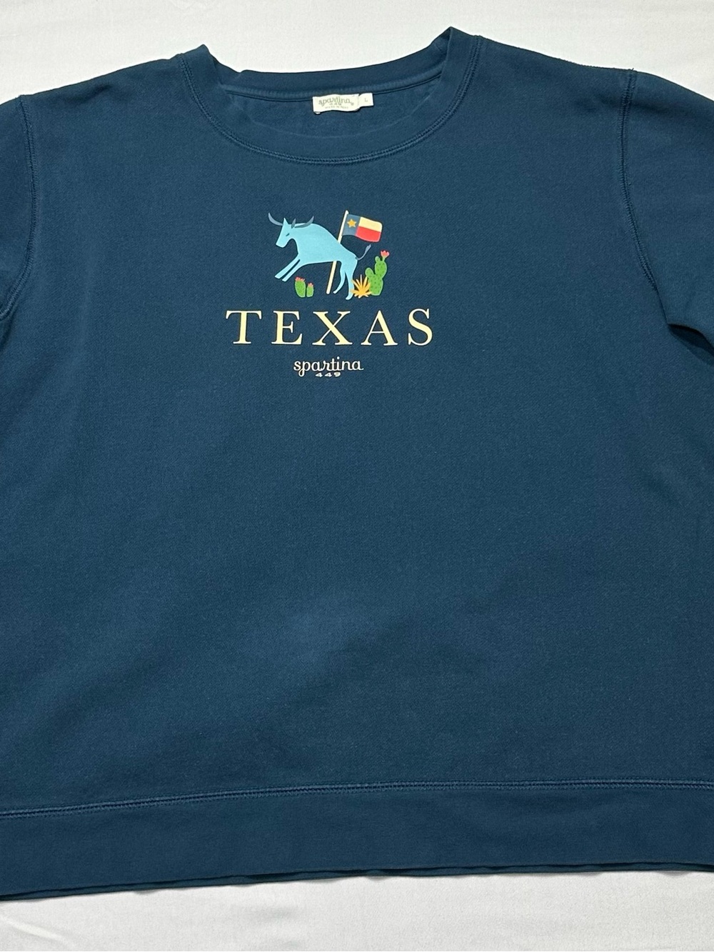 Spartina 449 Greetings From Texas Embroidered Sweatshirt L